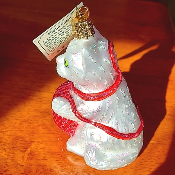 NWT Rare Find Old World Christmas Glass Playful Kitten Christmas Ornament - Picture 7 of 14